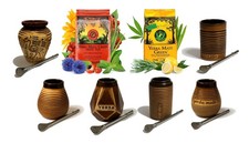 Yerba Mate Starter Kit Ceramic Cup + Bombilla + 2×200g Mate Green Hemp, Guarana