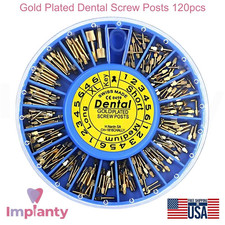 Gold Plated Screw Posts 120pcs Retention For Reconstruction Dental Tool