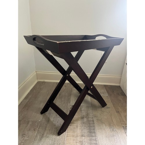 Dark wood folding butler - wood,
