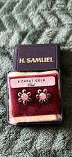 Pretty Pink Crystal 9 Carat Clad Earrings From H Samuel - Vintage - 1980’s - Box
