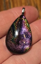 Dichroic Glass Pendant Length 3.7cm Width 2.2cm