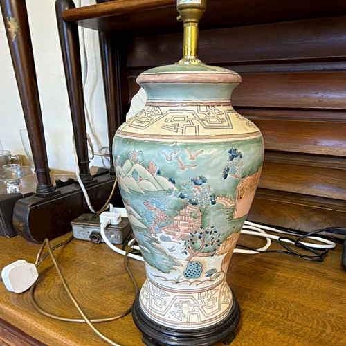 Oriental scenic ceramic table - scenic,