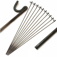 Metal Fence Pins Steel Barrier Fencing Stakes Posts - Pack of 20 - (8mm x 1.25m)