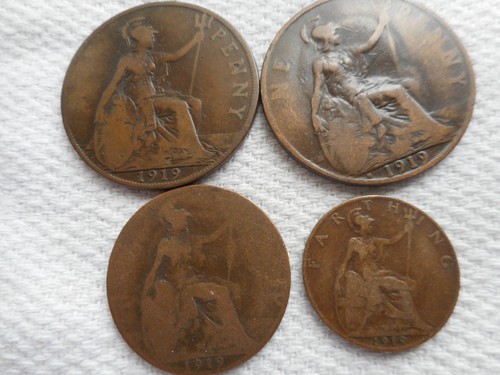 Job lot 1919h penny 1919 - @,
