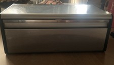 Brabantia Fall Front Bread Box Stainless And Black Counter Top Or Mount 18x8x9.5