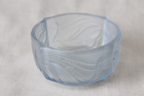 Art deco frosted blue glass - deco,