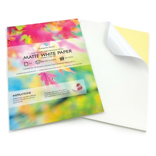 White matt self adhesive - self, /