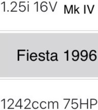 1996 Fiesta 1.25i 1242 16v