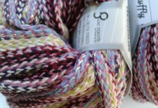 2x50g Decorative Frilly/Ruffle Yarn, Multicolours/Lurex, Knit/Crochet/Weave