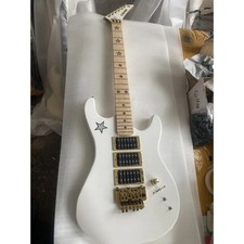 Kramer Style White Signature Electric Guitar FR Tremolo Maple Neck HHH Pickup