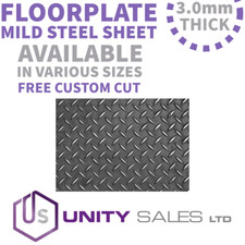 3.0mm MILD STEEL FLOOR CHEQUER PLATE - VARIOUS SIZES AVAILABLE - FREE CUSTOM CUT