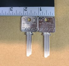 Medeco blank uncut square headed keys, qty. 2 for 1 price - New