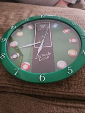 Vtg Wall Clock 1980s-90s Billiards Pool Table Balls Panclox Quartz Bar Man Cave