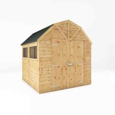 DUTCH BARN GARDEN SHED 8x8  DOUBLE DOORS SHIPLAP T&G OPENING WINDOWS 8ft
