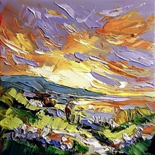 Sunset Landscape Original Oil
