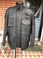 BARBOUR BLACK LEATHER HEAVY WARM WINTER JACKET COAT SIZE XL Chest 52” Price £375