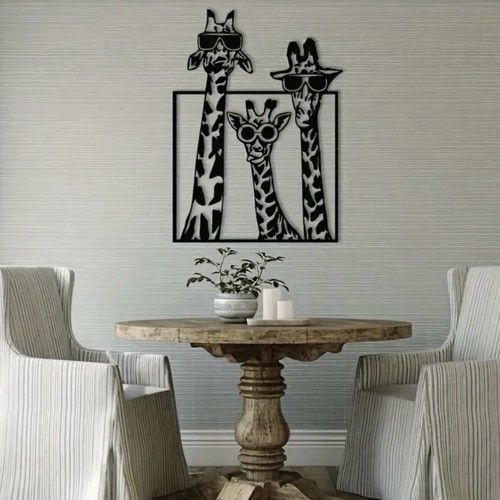 Stylish giraffe metal wall - metal, art