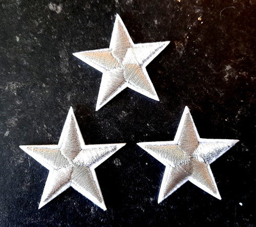 Silver star patch - x,