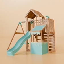 Double Wooden Swing Set with