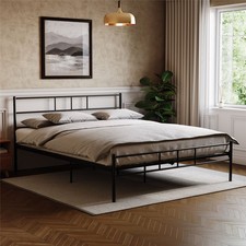 Vida Designs Dorset Bed 4ft6 Double Metal Frame Bedroom Furniture, Black