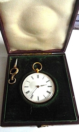 18k solid gold pocket watch - 18k,
