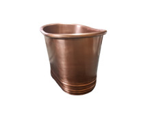 Copper Bathtub "The Oval " Hand Made Teak Seating