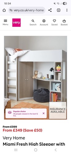 High sleeper bed - high, and