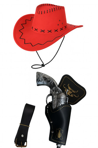 Cowboy hat gun - hat, belt