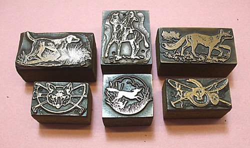 Fox hunting printing blocks - printing,