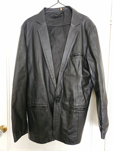 Vintage real leather blazer - vintage,
