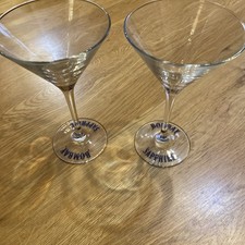 X2 Bombay Sapphire Cocktail Glasses, pre-owned, 1st Quality, displayed only.