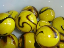 25 x Bumblebee Glass Marbles