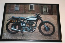 1947 Manx Norton Motor Cycle Framed Vintage Original 1973 Advert