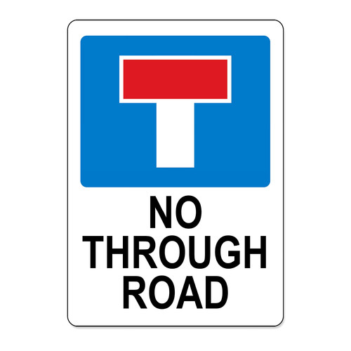 Through road metal - through, sign