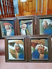 5 x Tobacco Leaf Oil Portraits
