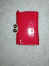 Ted Baker Red Pink Leather Wallet or Purse with Chunky Clasp Excellent Condition