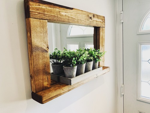 English oak waxed mirror - english,