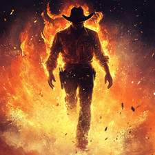 Cowboy on Fire Wall Decal