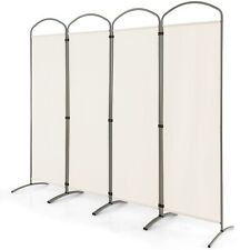 4 Panel Room Divider 188cm Folding Privacy Screen Portable Divider-White