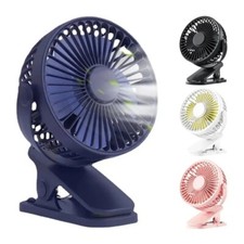 Mini Clip Fan Portable Desktop Home Dorm USB Rechargeable Three Speed Blower