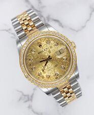 Mens Rolex Datejust in Steel & Gold, Jubilee Diamond Dial & Diamond Bezel - B+P