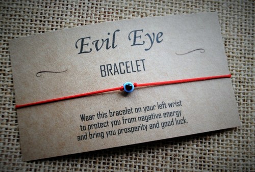 Red string wish bracelet - red,