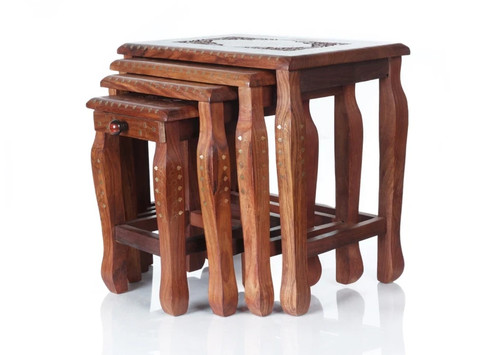 Wooden nesting table set 4 - table, of