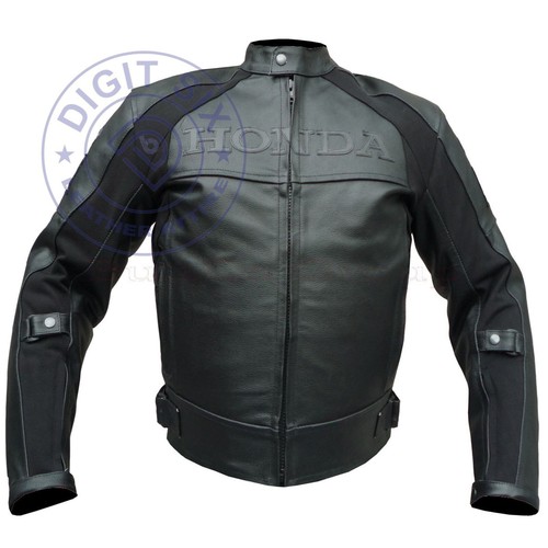 Honda black cow leather biker - honda,