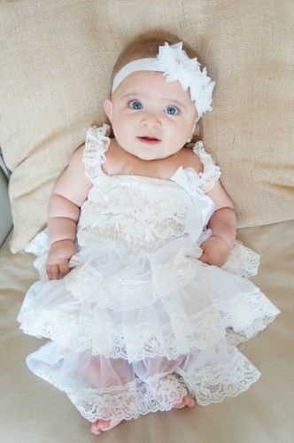 Baby ruffle lace dress - lace,