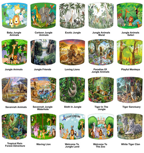 Kids jungle animals lampshades - jungle,