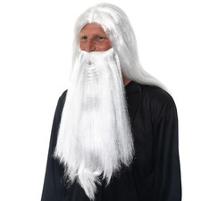 Adult Wizard Gandalf Grey Halloween Fancy Dress Costume Cape Beard