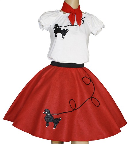 Red poodle skirt outfit - red,