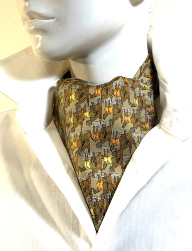Vtg hermes ascot tie horse - hermes,
