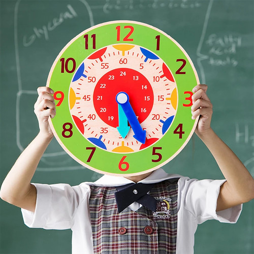 Kids montessori wooden clock - kids,